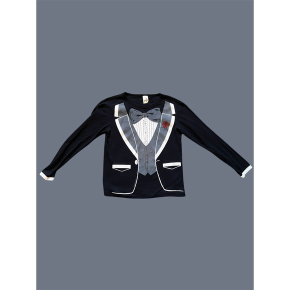 Model T Other - VINTAGE 1980 ATHLETIC SUPPORTER MODEL T LONG SLEEVE TUXEDO PRINT SIZE L